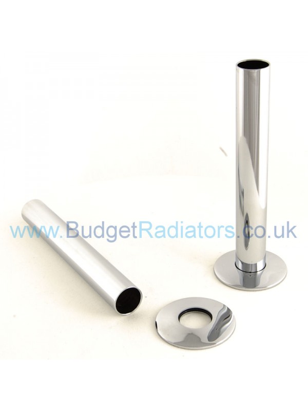 Pipe Sleeves and Floor Caps 130mm Polished Chrome